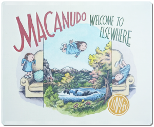 Book cover: “Macanudo: Welcome to Elsewhere” by Liniers (Fantagraphics, 2022)