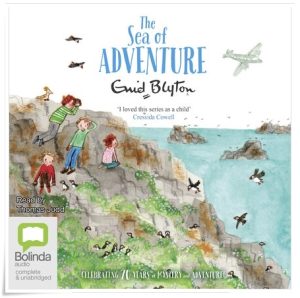 Book cover: “The Sea of Adventure” by Enid Blyton (Macmillan, 1948); audiobook read by Thomas Judd (Bolinda, 2021)