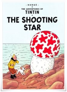 Book cover: “Tintin: The Shooting Star” by Hergé (Casterman, 1942); trans. Leslie Lonsdale-Cooper & Michael Turner (Methuen, 1961)